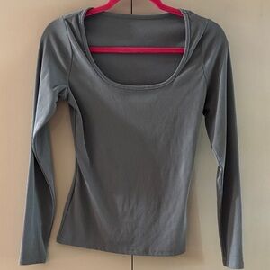 Gray Long Sleeve Women's Top